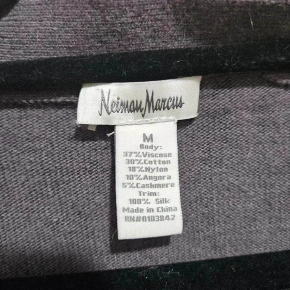 Neiman Marcus Silk Trim Cardigan Sweater - Picture 5 of 5